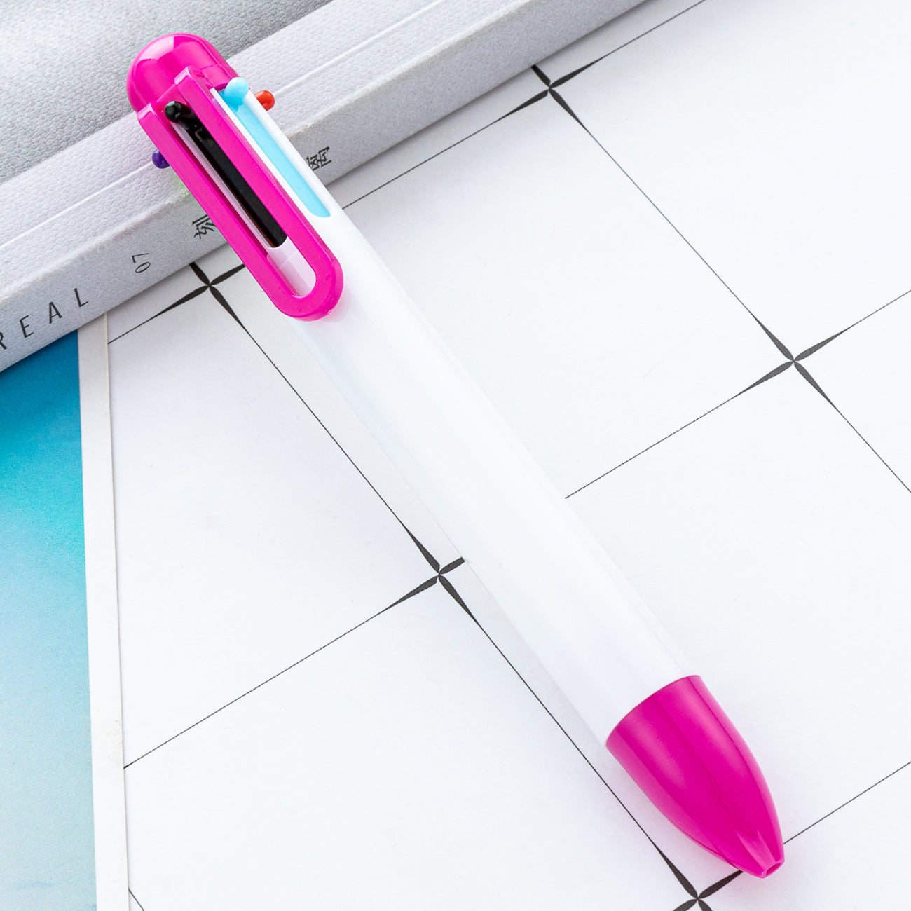 『客製贈品』按動塑膠六色廣告筆 |  客製化禮品、禮贈品專家