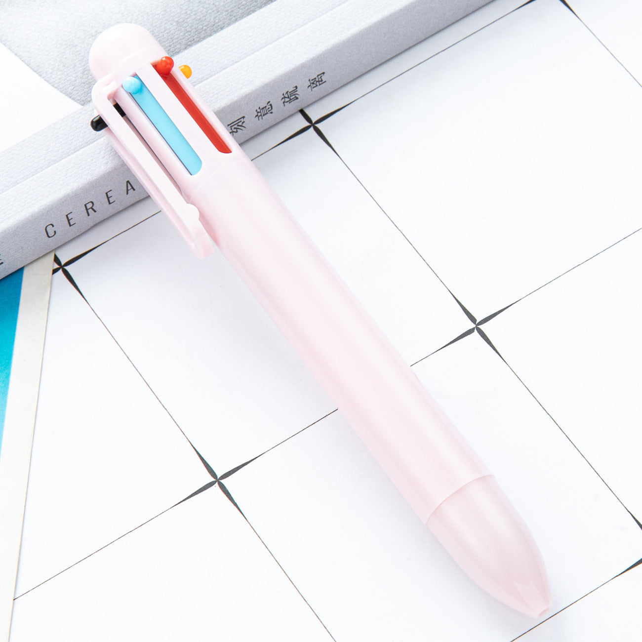 『客製贈品』按動塑膠六色廣告筆 |  客製化禮品、禮贈品專家