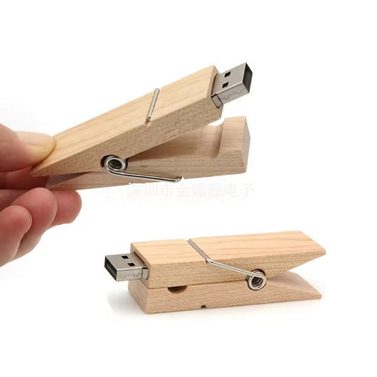 『客製贈品』木頭夾子隨身碟 |  客製化禮品、禮贈品專家