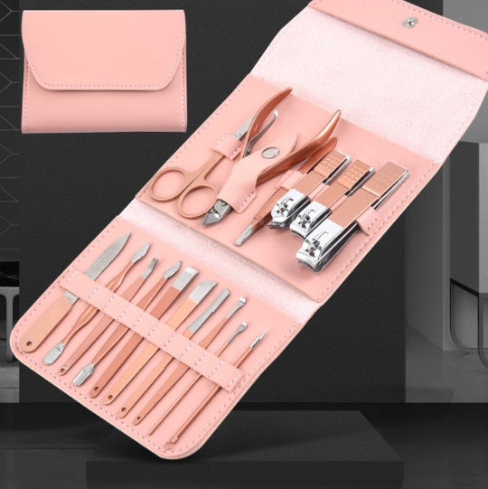 『客製贈品』質感玫瑰金指甲剪16件套裝 |  客製化禮品、禮贈品專家