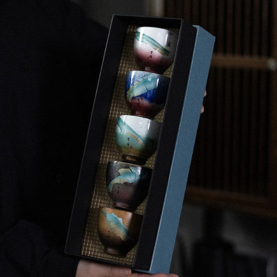 『客製贈品』日式5入茶杯套裝 |  客製化禮品、禮贈品專家