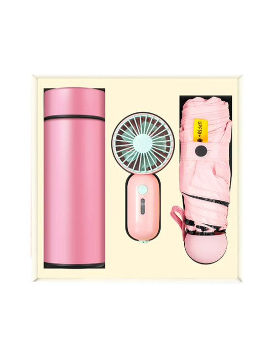 『客製贈品』保溫杯雨傘風扇三件套禮盒組 |  客製化禮品、禮贈品專家