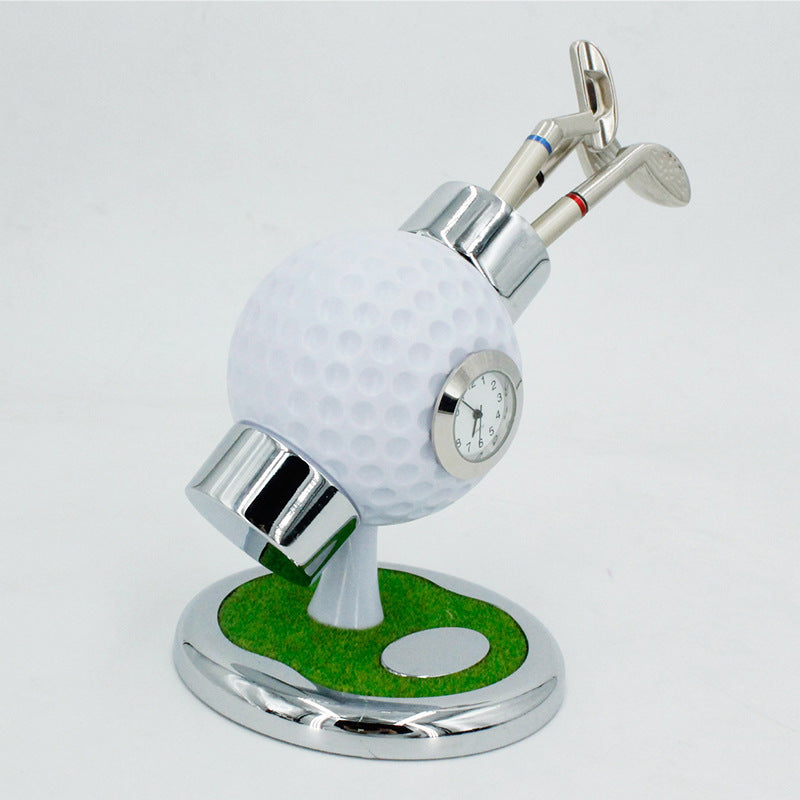 『客製贈品』仿真造型高爾夫筆筒時鐘 |  客製化禮品、禮贈品專家